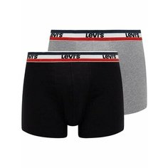 Трусы Levis Sportswear Logo Boxer Briefs 2P, комплект из 2 шт., размер L, черный/серый Levis®