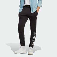 Брюки adidas Essentials Single Jersey Tapered Elasticized Cuff Logo Pants, размер S, черный