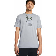 Футболка спортивная Under Armour UA CORE NOVELTY GRAPHIC SS, размер M, серый