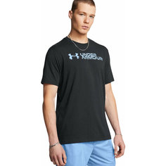 Футболка спортивная Under Armour UA M SLICED WORDMARK 60/40S SS, размер S, черный