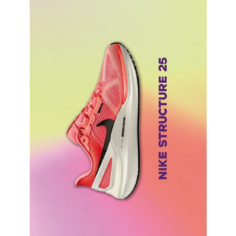 Кроссовки NIKE Structure 25, полнота F (EU)/ на среднюю стопу, размер 7.5 US, красный