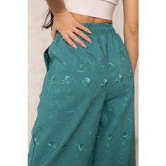 Брюки палаццо UPTREND, размер S, бирюзовый