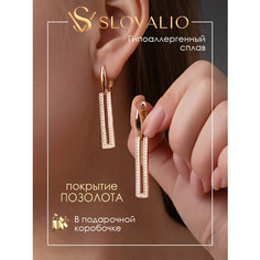Серьги SLOVALIO, фианит, искусственный камень, кристалл