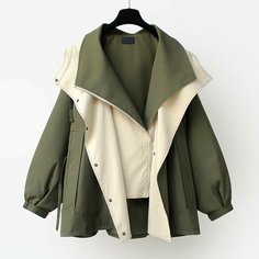 Тренчкот, размер XL, зелeный Нет бренда
