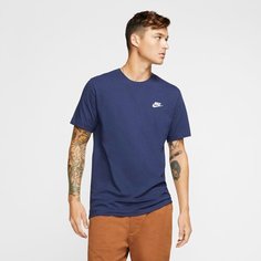 Футболка спортивная NIKE Club, 1 шт., размер L, темно-синий