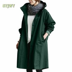 Тренчкот SYJWY, размер 5XL, темно-зеленый
