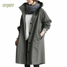 Тренчкот SYJWY, размер 4XL, grey