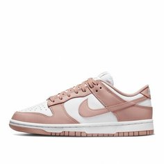 Кеды NIKE Dunk Low Retro, размер 7.5 US, белый/розовый