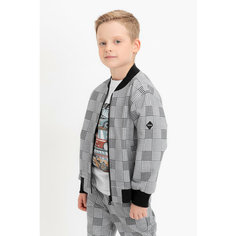 Бомбер crockid КР 302682-1/св.серый меланж,костюмная клетка к546, размер 64/122, серый