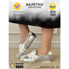 Балетки Afoot Весна 2025, размер 37, серебристый