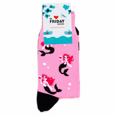 Носки St. Friday Носки с рисунками St.Friday Socks Жрусалка, размер 38-41, розовый, черный, красный