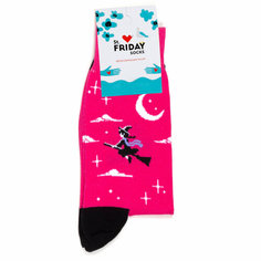 Носки St. Friday Носки с рисунками St.Friday Socks Колдует бизнес по цене эконома, размер 34-37, розовый, черный, белый