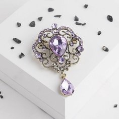 Брошь Queen Fair, стразы, стекло, 1 шт., фиолетовый