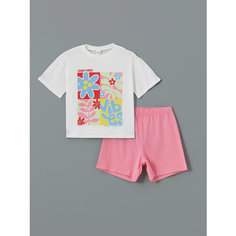 Пижама LC Waikiki, размер 6-7 лет, розовый, белый