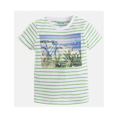 Футболка Mayoral Море, размер 128, белый, зеленый