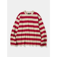 Лонгслив Uniform Bridge Stripe Border L/S Tee, размер XL, , красный