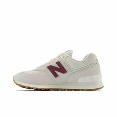 Кроссовки New Balance 574, полнота F (EU)/ на среднюю стопу, размер 8.5US 42EU 41RU 26.5СМ, красный, бежевый, белый