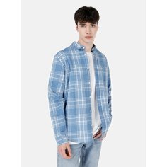 Рубашка COLINS Regular Fit, размер M, голубой