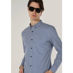 Рубашка COLINS Slim Fit, размер S, голубой