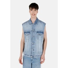 Жилет COLINS 010 WEST 010 WEST Oversize, размер S, голубой