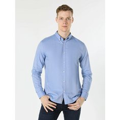 Рубашка COLINS Slim Fit, размер S, cиний