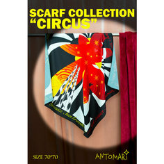 Платок ANTOMARI Circus для женщин,70х70 см, красный