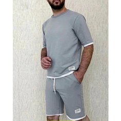 Костюм спортивный , размер 48, светло-серый Нет бренда