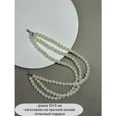 Колье SIDORINA SOFIA ACCESSORIES, перламутр, бисер, длина 32 см, жемчужный
