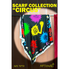 Платок ANTOMARI Circus для женщин,70х70 см, черный