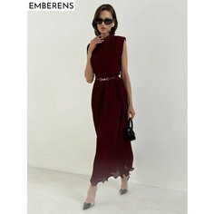 Платье EMBERENS Весна-лето 2025, размер L, бордовый