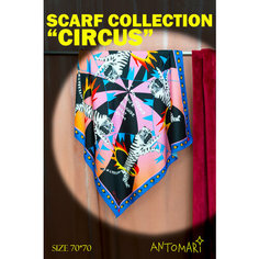 Платок ANTOMARI Circus для женщин,70х70 см, синий