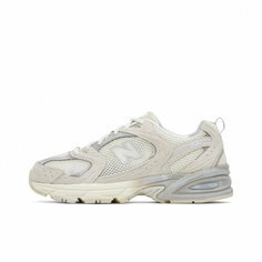Кроссовки New Balance 530, полнота F (EU)/ на среднюю стопу, размер 6.5US 39.5EU 38.5RU 24.5СМ, бежевый, белый, серый