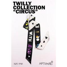 Шарф-твилли ANTOMARI Circus для женщин,110х5 см, черный