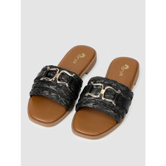Шлёпанцы Arya Summer Raffia, размер 37, черный