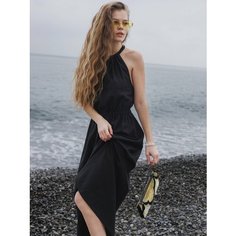 Платье Ideline Смесовый лен, размер 50, черный