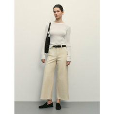 Джинсы кюлоты Zarina culottes, размер L (RU 48), кремовый/светлый беж