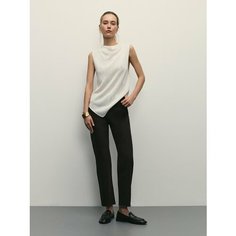 Джинсы Zarina straight cropped, размер S (RU 44)/170, темно-коричневый
