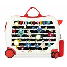 Чемодан-каталка Movom, ручная кладь, 50х38х20 см, белый/черный/красный