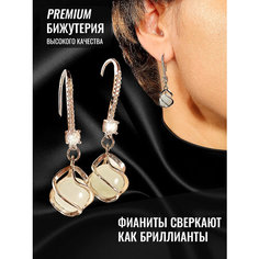 Серьги с подвесками, фианит, серебряный Нет бренда