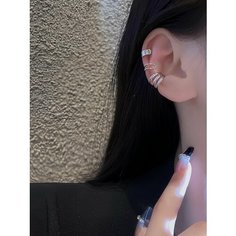 Серьги каффы Shinesy, серебристый