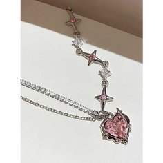 Колье Shinesy, длина 42 см, розовый