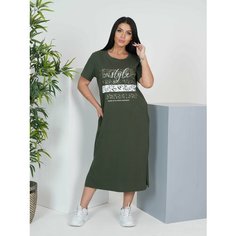 Платье LOVETEX.STORE Базовая коллекция, размер 54, хаки