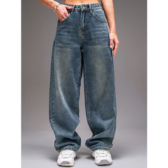 Джинсы багги Vintage baggy, размер W32, синий Нет бренда