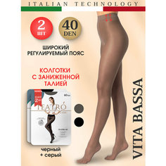 Колготки TEATRO, 40 den, размер 2, черный/серый