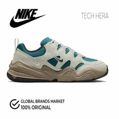Кроссовки NIKE Tech Hera, полнота F, размер 38.5 EU, бежевый/зеленый