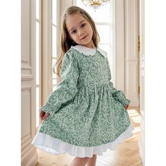 Платье 3KINDER Базовая коллекция, размер 116, зелёный