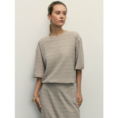 Футболка Zarina, размер XS (RU 42), бежевый графика мелкая