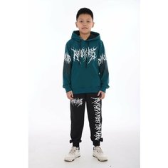 Костюм спортивный , размер 42, темно-зеленый/черный Нет бренда