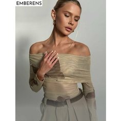 Лонгслив EMBERENS, размер S, , бежевый, бежевый