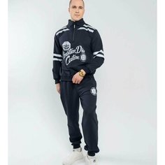 Костюм спортивный мужской летний для фитнеса, пробежек, для спорта, размер 48, черный Нет бренда